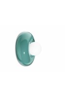 Wandlampe Keramik Glas rund D: 25 cm breit T&uuml;rkis G9
