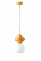 Pendelleuchte Keramik Glas Gelb Weiß E14 Retro Design