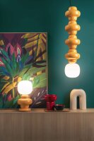 Hängeleuchte Keramik Glas Gelb Weiß E14 Retro...