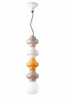 Pendelleuchte Keramik Glas Bunt Weiß E14 Retro ROBERTO