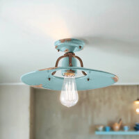Deckenlampe Metall Keramik E27 D: 40 cm rund Vintage