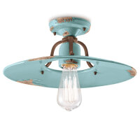 Deckenlampe Metall Keramik E27 D: 40 cm rund Vintage