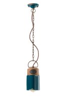 Suspension métal céramique E27 ronde D :...