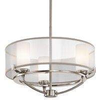 Plafonnier HIRA Blanc Métal Organza Ø46cm...