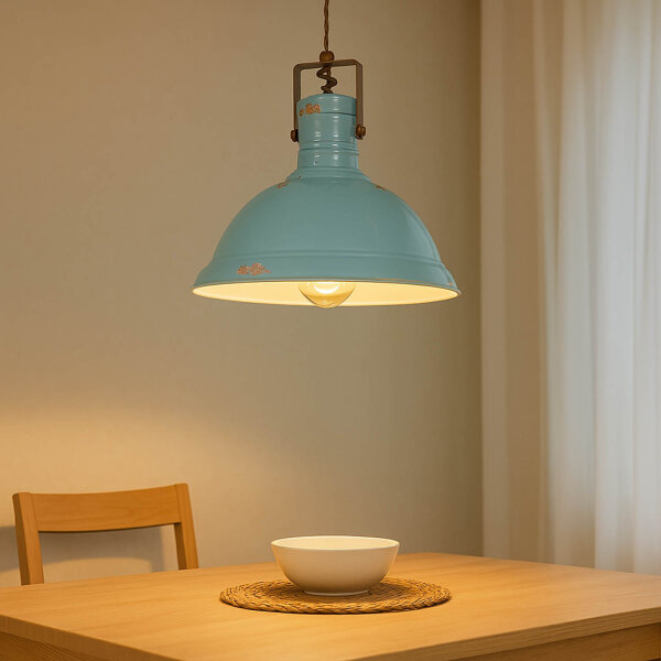 Hängelampe Keramik Metall E27 D: 40 cm rund