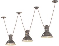 Hängeleuchte Keramik E27 Taupe Shabby Antik 3-flammig