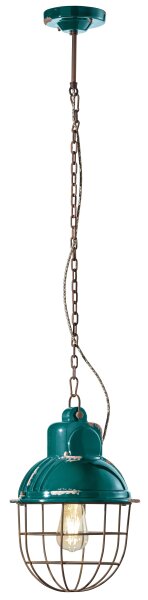 Suspension métal céramique E27 Ø 26 cm rond ELENA