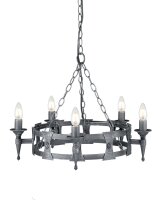Lustre CAMELOT 7 en argent antique Ø52cm Lampe