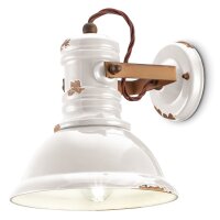 Spot mural blanc shabby L : 25 cm céramique...