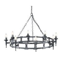 Lustre CAMELOT 7 argenté antique Ø90cm...