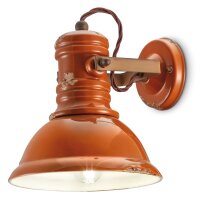 Wandspot Keramik E27 verstellbar Orange Shabby Vintage