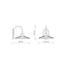 Wandlampe Handarbeit Keramik B: 26 cm E27 Landhausstil