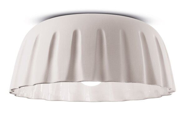 Plafonnier céramique E27 rond D : 40 cm blanc mat