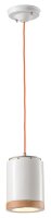 Suspension c&eacute;ramique bois ronde D : 12,5 cm Blanc...