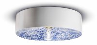 Plafonnier c&eacute;ramique E27 rond D : 40 cm blanc bleu