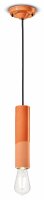 Suspension c&eacute;ramique E27 ronde D : 5,5 cm Orange...
