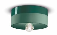 Plafonnier c&eacute;ramique E27 &Oslash; 25 cm vert rond