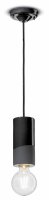 Suspension c&eacute;ramique E27 ronde &Oslash; 8 cm Noir...