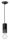Suspension c&eacute;ramique E27 ronde &Oslash; 8 cm Noir R&eacute;tro