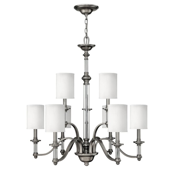 Lustre LUANA en nickel Ø:66cm Lampe à raccourcir