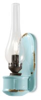 Lampe murale artisanale verre H : 33 cm bleu clair shabby...