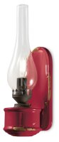 Wandleuchte Handarbeit Glas H: 33 cm Bordeaux Shabby Antik