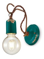 Wandlampe Metall E27 18 cm hoch Petrol Shabby Antik