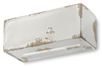 Wandleuchte Keramik E27 25 cm breit Wei&szlig; Shabby Antik