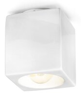Spot Leuchte Decke Keramik E27 Aufputz Weiß eckig