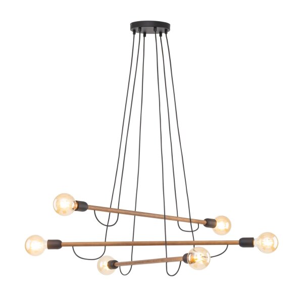 Lampe à suspendre réglable L : 93 cm H : max. 160 cm pour 6x E27