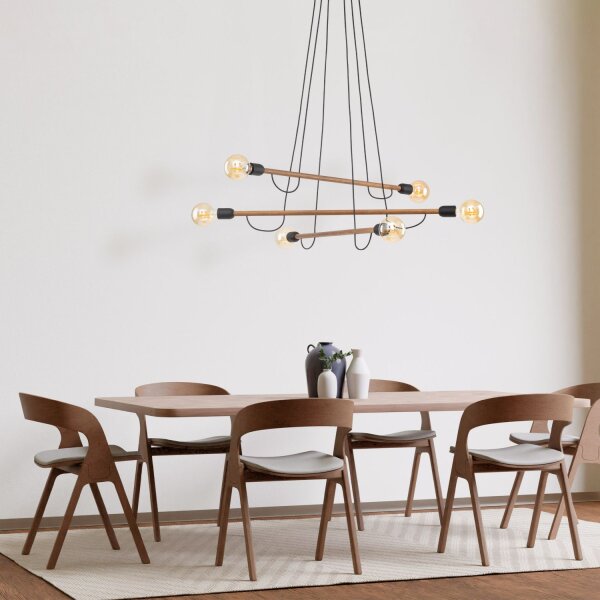 Lampe à suspendre réglable L : 93 cm H : max. 160 cm pour 6x E27