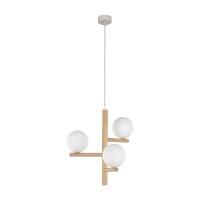 Hängelampe Holz Metall Glas B: 33 cm H: max. 100 cm...