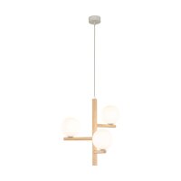 Hängelampe Holz Metall Glas B: 33 cm H: max. 100 cm...