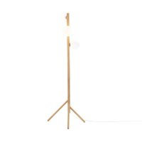 Stehlampe 150 cm klein Holz Glas 3x G9 Dreibein MIEKE