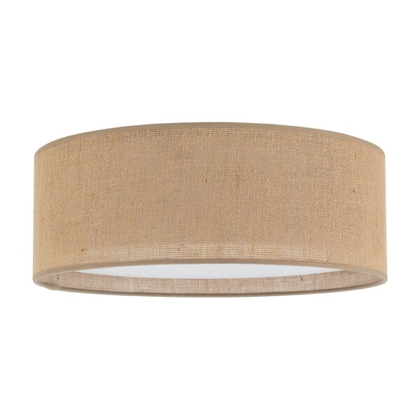 Plafonnier Boho rond Ø 45 cm H : 13 cm plat jute 2x E27