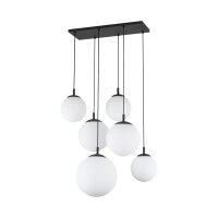 Lampe à suspendre verre métal L : 77 cm H :...