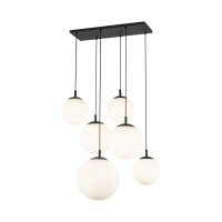 Lampe à suspendre verre métal L : 77 cm H :...