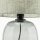 Tischleuchte Rauchglas Stoff E27 H: 48 cm Ø 30 cm Grau Grün