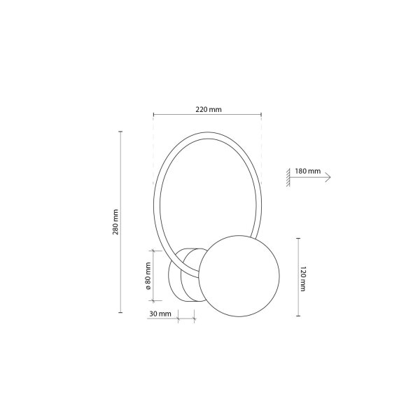 Applique Métal Verre fumé G9 Noir Graphite Boule Abat-jour