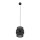 Pendelleuchte Schwarz E27 D: 20 cm rund Modern Stoff