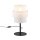 Tischlampe Stoff Metall 38 cm hoch Schwarz Weiß E27