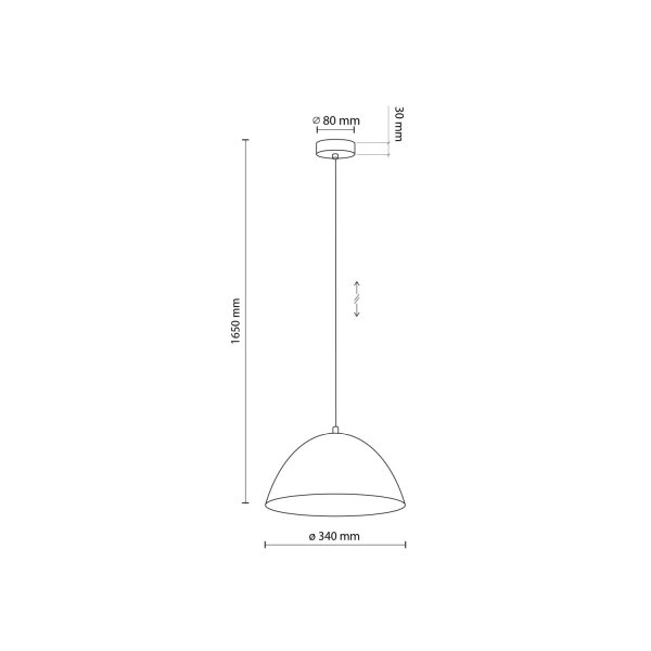 Suspension Métal Beige Ø 34 cm rond Hauteur réglable E27