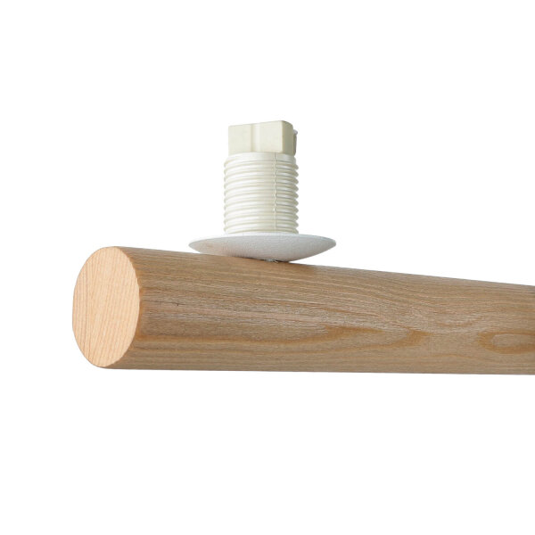 Lampe à suspendre bois métal verre L : 90 cm 7x G9 Moderne