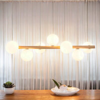 Lampe à suspendre bois métal verre L : 90...