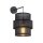 Wandlampe mit Schalter H: 33 cm Stoff Metall Schwarz E27