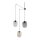 Suspension à 3 flammes H : max. 2,1 m réglable verre fumé