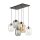 Pendelleuchte Rauchglas Metall L: 70 cm H: max. 1,3 m 6x E27