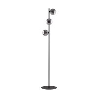 Stehleuchte 151 cm Rauchglas Metall Grau Schwarz 3x G9