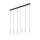Suspension L : 122 cm verre métal noir blanc 6x G9