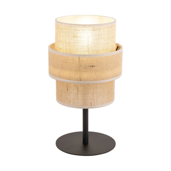 Lampe de table en jute métal 38 cm de haut Ø 20 cm Boho E27